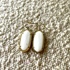 Kendra Scott Elle Gold Drop Earrings in White